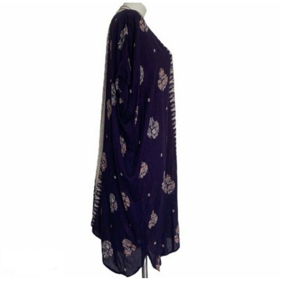 Boho Floral Kimono Cardigan Purple & Pink Festival Cover Up SMALL NWT - Picture 5 of 8